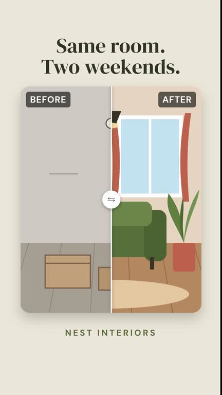 Bloc Avant / après, avec l’exemple de Nest Interiors