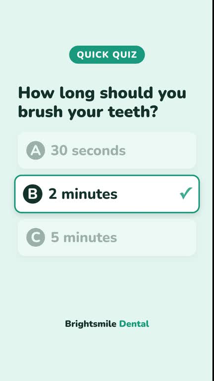 Bloc Quiz, avec l’exemple de Brightsmile Dental